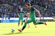 Harry Kane scoring a penalty against Huddersfield